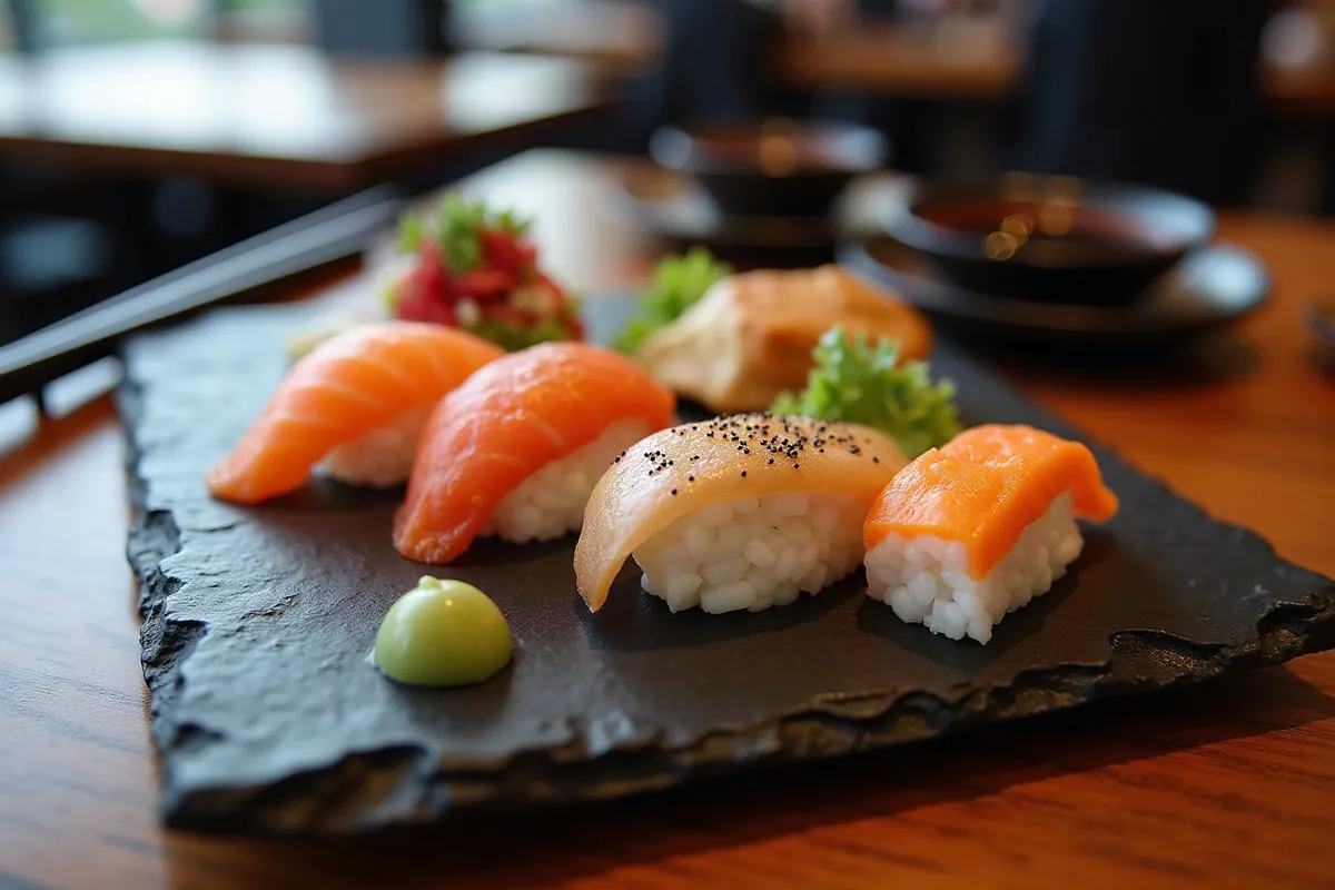 Sushi-Platte im Restaurant: Bestellsystem für Sushi-Restaurants mit Bestellshop und Reservierung